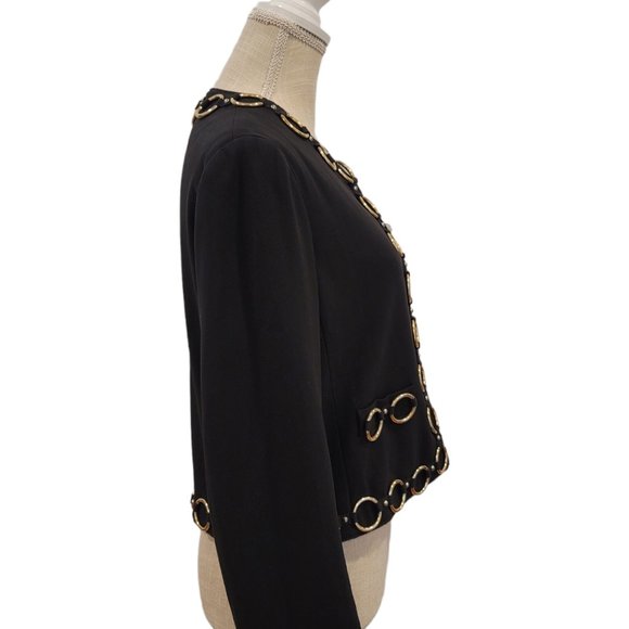 Moschino Couture Black Vintage Evening Jacket 46 US 10 - Picture 3 of 8